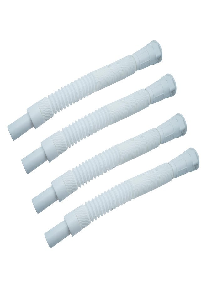 LuvBath Fitting White PVC Waste Pipe with Heavy Socket | Flexible Collapsible Drain Hose for Kitchen Sink and Bathroom Basin | 36 Inch Outlet Pipe Set of 4 - Image 1